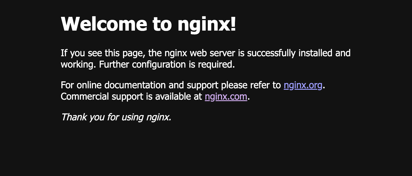 nginx welcome
